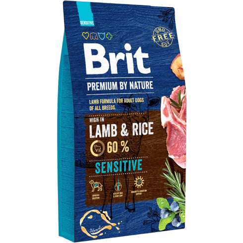Hrana uscata pentru caini Brit Premium Sensitive Miel 8kg